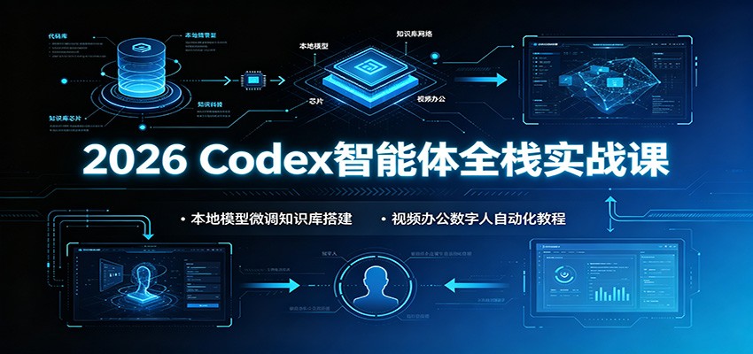 2026 Codex智能体全栈实战课:本地模型微调知识库搭建,视频办公数字人自动化教程-墨痕微课
