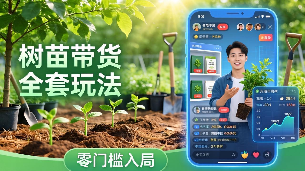 视频号AI树苗带货全套玩法：零门槛入局，掌握豆包、千问等AI工具制作树苗视频的全套流程-墨痕微课