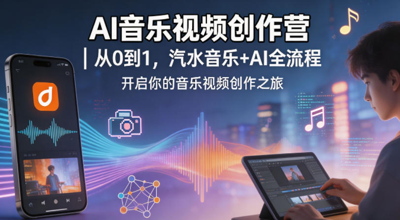 AI音乐视频创作营｜从0到1，汽水音乐+AI全流程，开启你的音乐视频创作之旅-墨痕微课