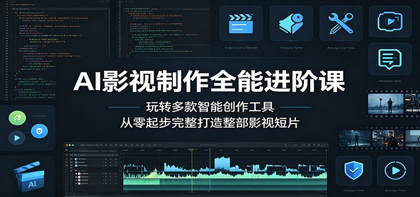 AI影视制作全能进阶课:玩转多款智能创作工具,从零起步完整打造整部影视短片-墨痕微课