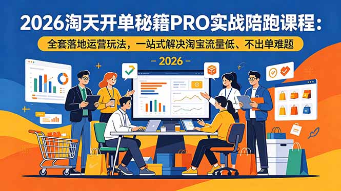 2026淘天开单秘籍PRO实战陪跑课程-更新：全套落地运营玩法，一站式解决淘宝流量低、不出单难题-墨痕微课