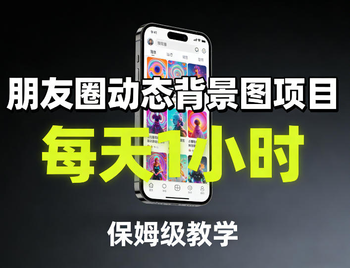 朋友圈动态背景图项目，每天1小时，保姆级教学-墨痕微课