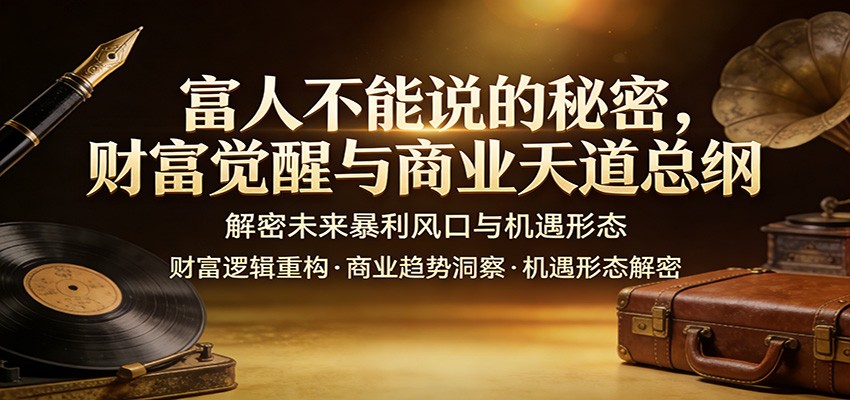 富人不能说的秘密，财富觉醒与商业天道总纲，解密未来暴利风口与机遇形态-墨痕微课