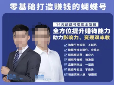 蝴蝶号专栏-视频号运营教程,零基础打造挣钱的蝴蝶号,14天蝴蝶号变现全攻略-墨痕微课