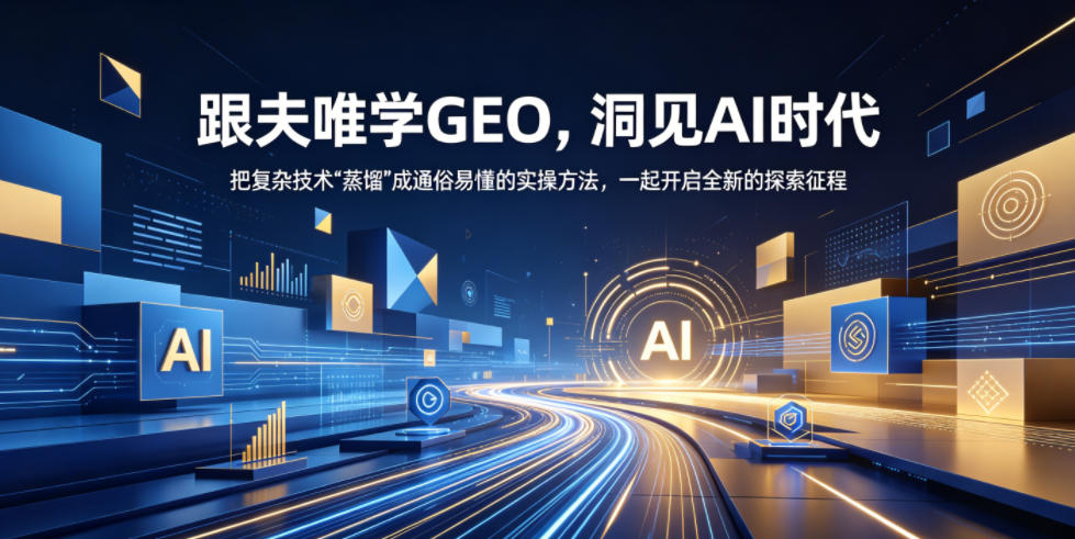 跟夫唯学GEO,洞见AI时代,把复杂技术“蒸馏”成通俗易懂的实操方法,一起开启全新的探索征程-墨痕微课