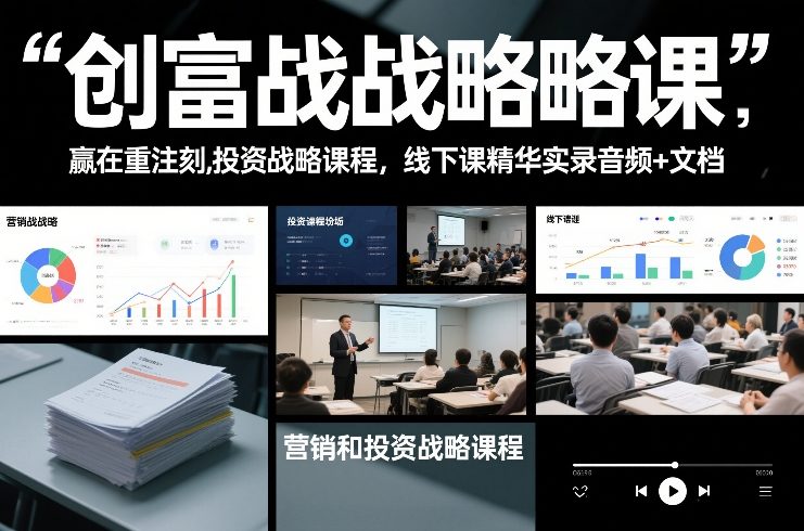 创富战略课，赢在重注时刻，营销和投资战略课程，线下课精华实录音频+文档-墨痕微课