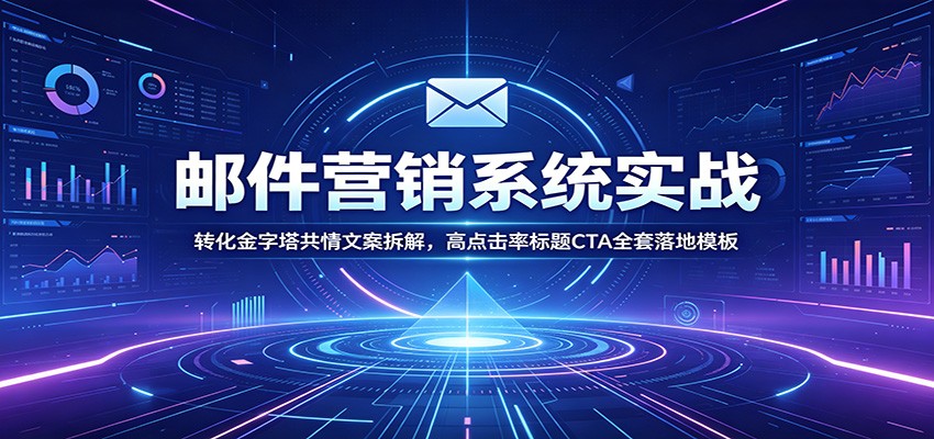 邮件营销系统实战:转化金字塔共情文案拆解,高点击率标题CTA全套落地模板-墨痕微课