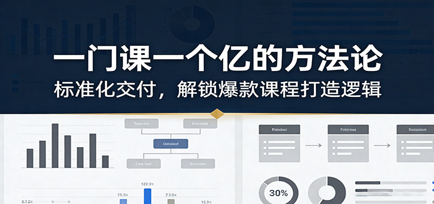 一门课一个亿的方法论：标准化交付，解锁爆款课程打造逻辑-墨痕微课