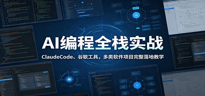 AI编程全栈实战：ClaudeCode、谷歌工具，多类软件项目完整落地教学-墨痕微课
