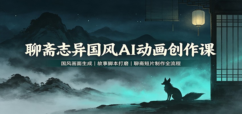 聊斋志异国风AI动画创作课:国风画面生成,故事脚本打磨,聊斋短片制作全流程-墨痕微课