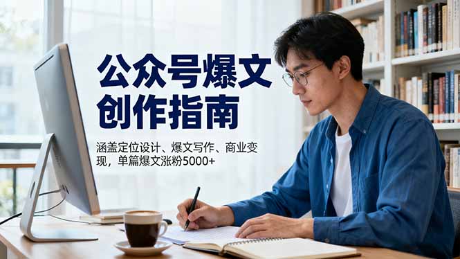 公众号爆文创作指南,涵盖定位设计+爆文写作+商业变现,单篇爆文涨粉5000+-墨痕微课