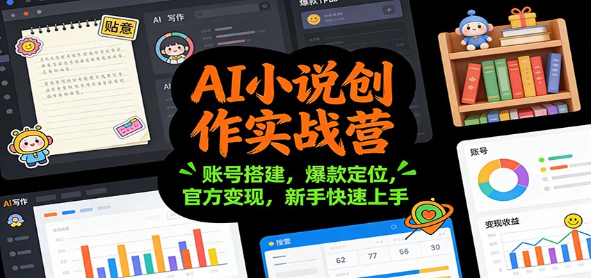 AI小说创作实战营:账号搭建,爆款定位,官方变现,新手快速上手-墨痕微课