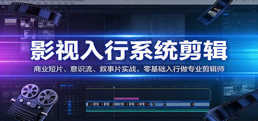 影视系统剪辑，商业短片、意识流、叙事片实战，零基础入行做专业剪辑师-墨痕微课