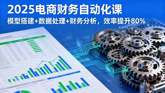 2025电商财务自动化课,模型搭建+数据处理+财务分析,效率提升80%-墨痕微课
