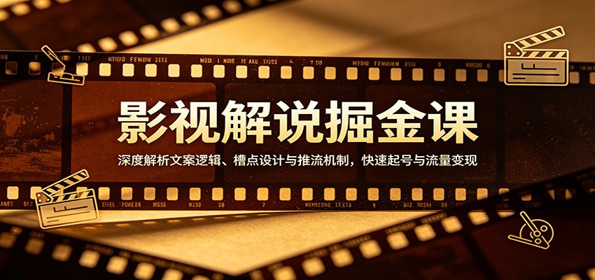 影视解说掘金课:深度解析文案逻辑、槽点设计与推流机制,快速起号与流量变现-墨痕微课