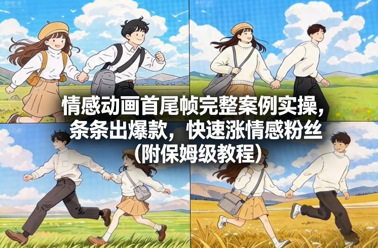 情感动画首尾帧完整案例实操，条条出爆款，快速涨情感粉丝(附保姆级教程)-墨痕微课
