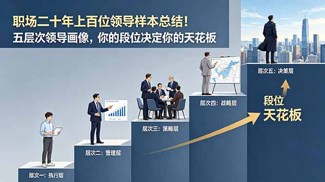 付费文章：职场二十年上百位领导样本总结！五层次领导画像，你的段位决定你的天花板-墨痕微课