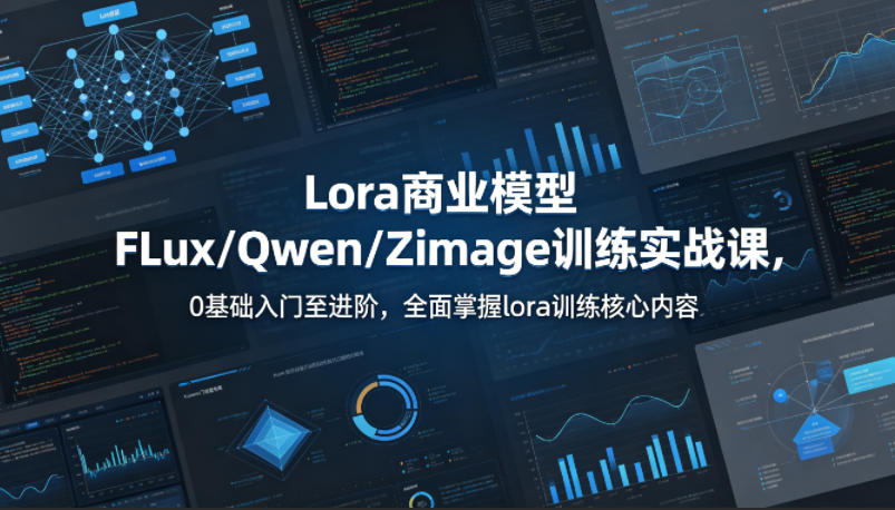 系统性学习Lora商业模型FLux／Qwen／Zimage训练实战课，0基础入门至进阶，全面掌握lora训练核心内容-墨痕微课