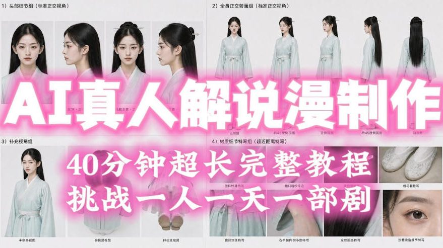 2026年AI真人解说漫剧自动批量化制作教程，40分钟超长完整，自动批量化制作，挑战一人一天一部剧！-墨痕微课