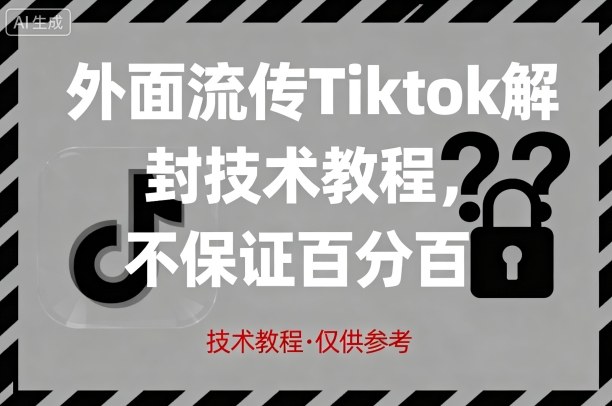 外面流传Tiktok解封技术教程，不保证百分百，具体自测-墨痕微课