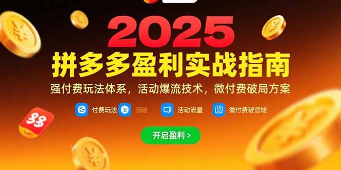 拼多多盈利实战指南,强付费玩法,活动爆流技术,微付费破局方案(更新7月-墨痕微课