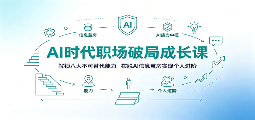 AI时代职场破局成长课:解锁八大不可替代能力,摆脱AI信息茧房实现个人进阶-墨痕微课