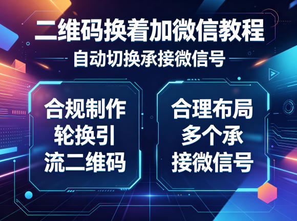 二维码换着加微信教程，自动切换承接微信号，合规制作轮换引流二维码，合理布局多个承接微信号-墨痕微课