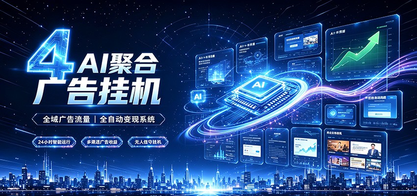 全域广告流量聚合,AI无人挂机稳赚佣金,打造长期稳定被动收入副业-墨痕微课