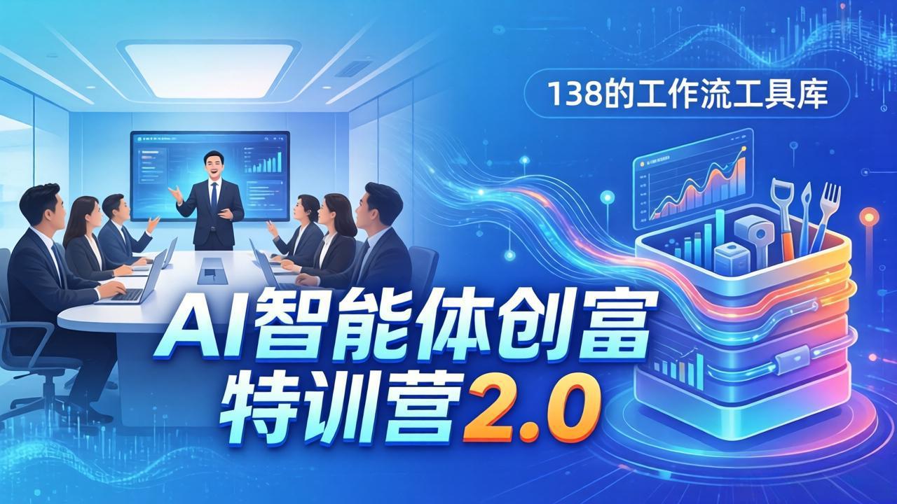 AI智能体创富训练营2.0：3天闭门直播+视频课+工具库，从0到1搭建智能体附138个工作流-墨痕微课