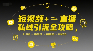 短视频+直播私域引流全攻略,IP打造 +视频引流 +直播引流 +私域沉淀-墨痕微课