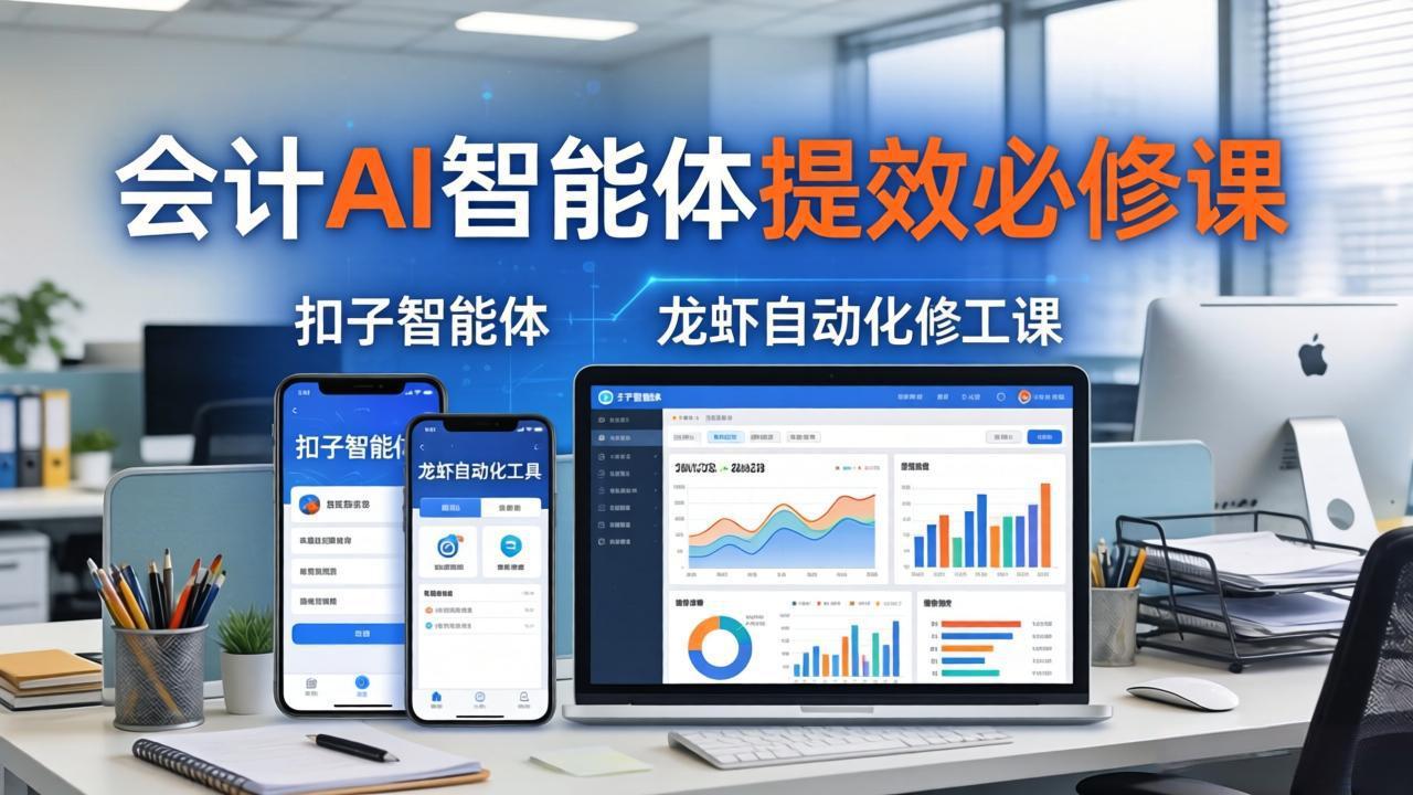 财务会计AI智能体提效必修课：扣子智能体+龙虾自动化+报表分析，一站式提升财务工作效率-墨痕微课