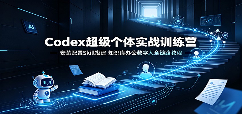 Codex超级个体实战训练营：安装配置Skill搭建，知识库办公数字人全链路教程-墨痕微课