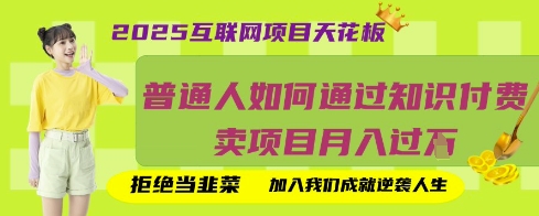 2025互联网项目天花板,普通人如何通过知识付费卖项目月入过W,拒绝当韭菜【揭秘】-墨痕微课