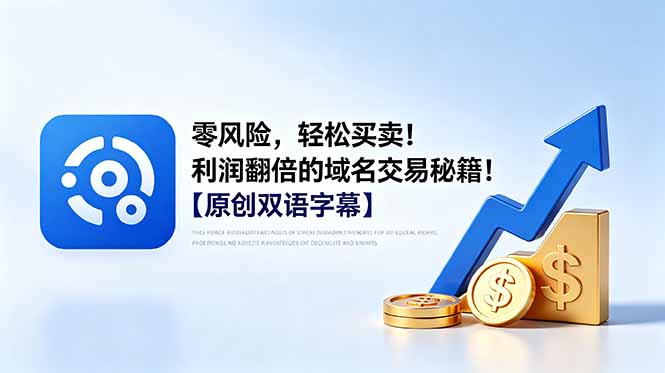 零风险，轻松买卖！利润翻倍的域名交易秘籍！【原创双语字幕】-墨痕微课