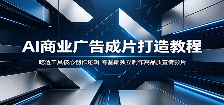 AI商业广告成片打造教程:吃透工具核心创作逻辑,零基础独立制作高品质宣传影片-墨痕微课