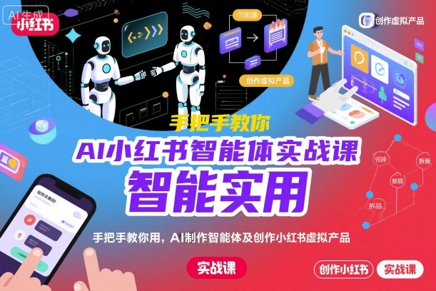 AI小红书智能体实战课，手把手教你用AI制作智能体及创作小红书虚拟产品，提效+内容商业化(更新)-墨痕微课