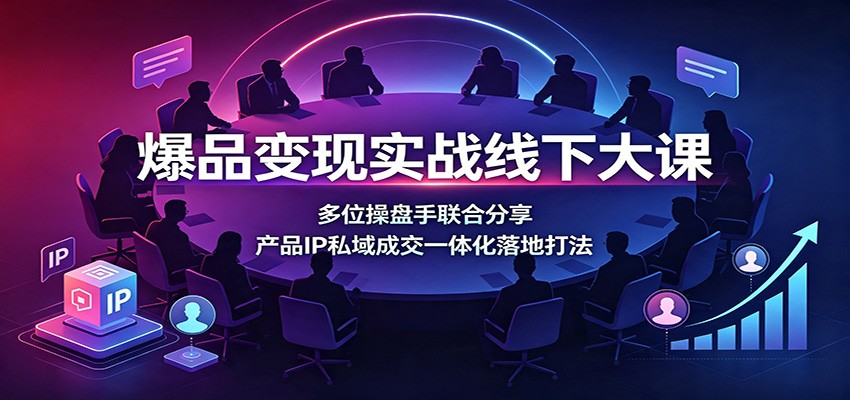 爆品变现实战线下大课：多位操盘手联合分享，产品IP私域成交一体化落地打法-墨痕微课