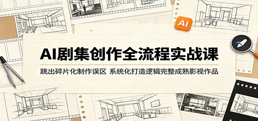 AI剧集创作全流程实战课:跳出碎片化制作误区,系统化打造逻辑完整成熟影视作品-墨痕微课