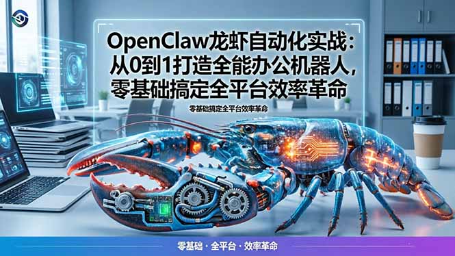 OpenClaw龙虾自动化实战：从0到1打造全能办公机器人，零基础搞定全平台效率革命-墨痕微课