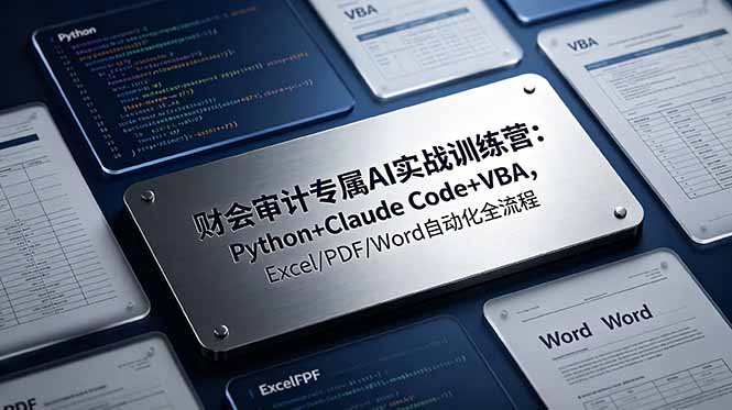 财会审计专属 AI实战训练营：Python+Claude Code+VBA，Excel/PDF/Word自动化全流程-墨痕微课