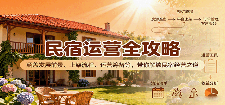 民宿运营全攻略:涵盖发展前景、上架流程、运营筹备等,带你解锁民宿经营之道-墨痕微课