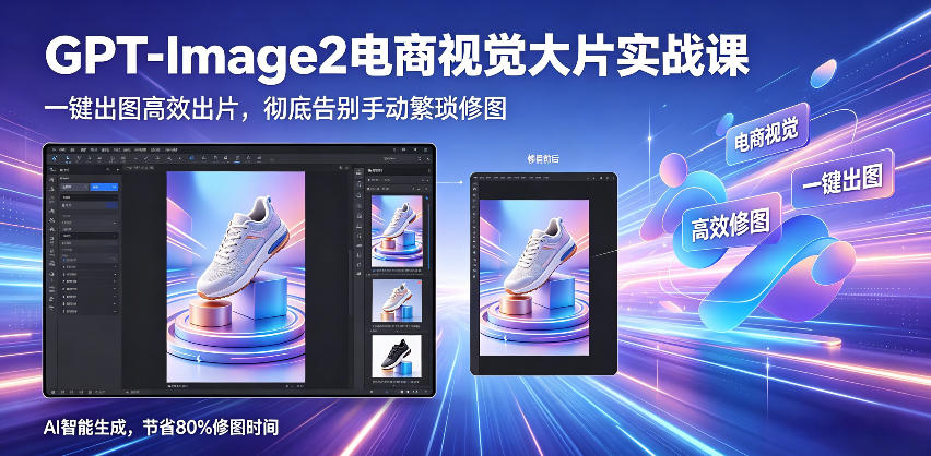 GPT-Image2电商视觉大片实战课，一键出图高效出片，彻底告别手动繁琐修图-墨痕微课