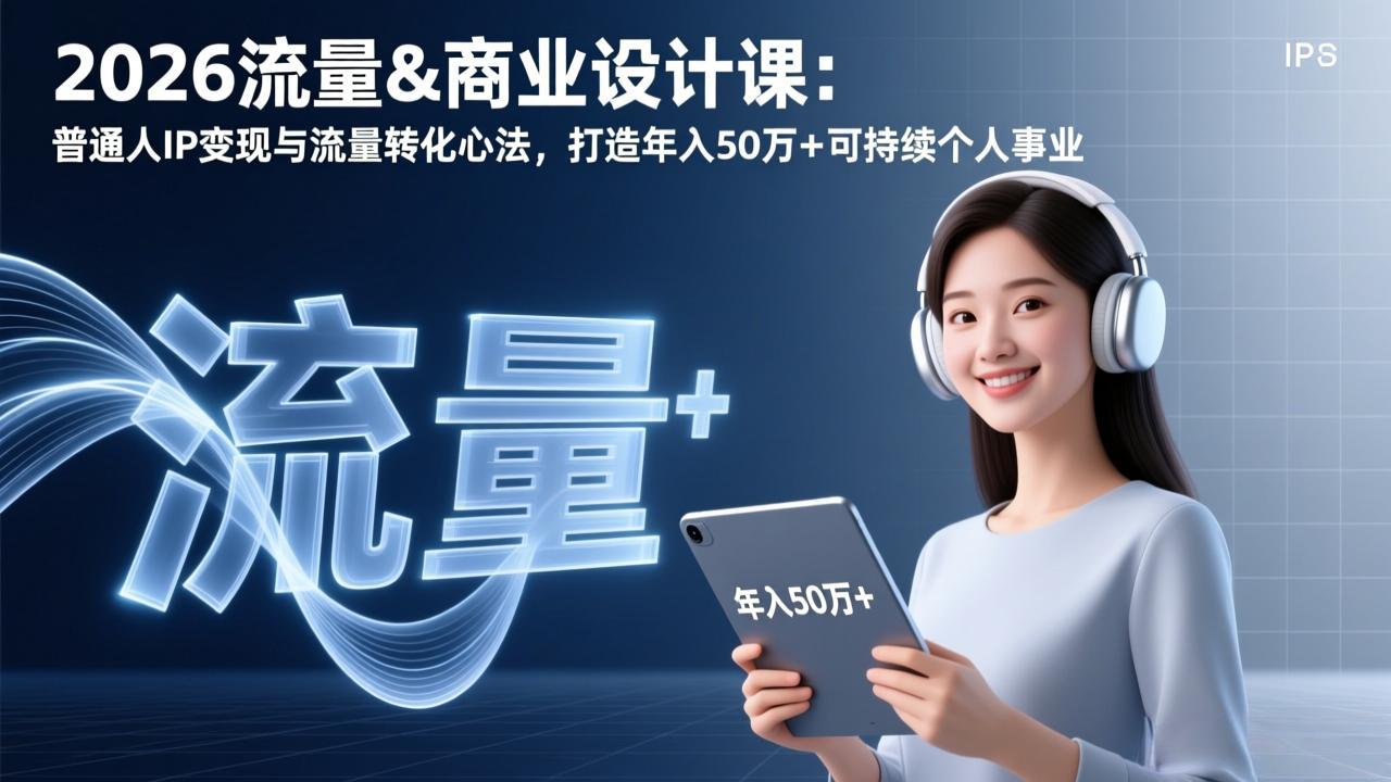 2026流量&商业设计课：普通人IP变现与流量转化心法，打造年入50万+可持续个人事业-墨痕微课
