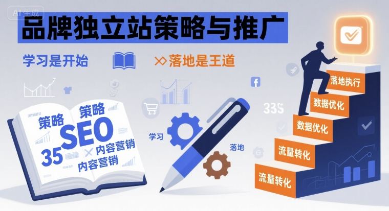 品牌独立站策略与推广,学习是开始,落地是王道-墨痕微课