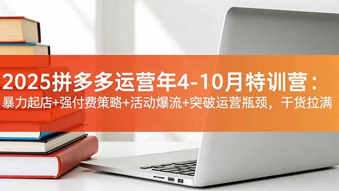 2025拼多多运营年4-10月特训营：暴力起店+强付费策略+活动爆流+突破运营瓶颈，干货拉满-墨痕微课