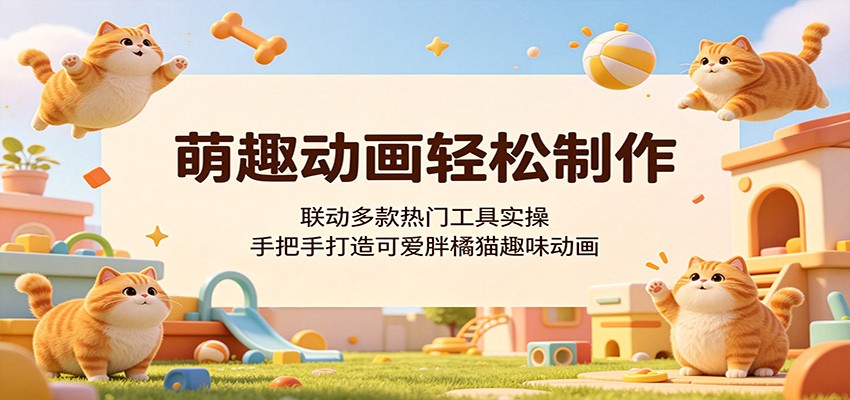 萌趣动画轻松制作,联动多款热门工具实操,手把手打造可爱胖橘猫趣味动画-墨痕微课