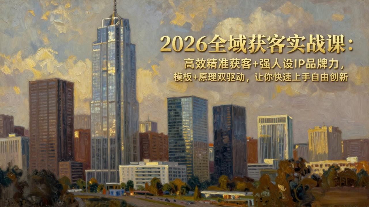 2026全域获客实战课:高效精准获客+强人设IP品牌力,模板+原理双驱动,让你快速上手自由创新-墨痕微课