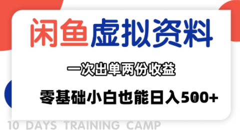 闲鱼虚拟资料新变现玩法,信息差项目,一次出单两份收益,无需囤货,可批量矩阵,零基础小白也能日入多张-墨痕微课