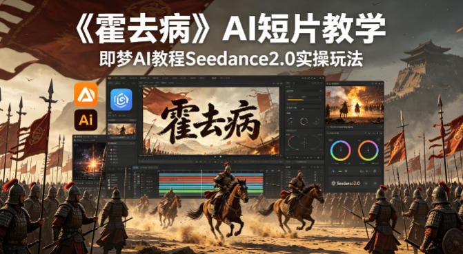 《霍去病》AI短片教学，即梦AI教程Seedance2.0实操玩法-墨痕微课