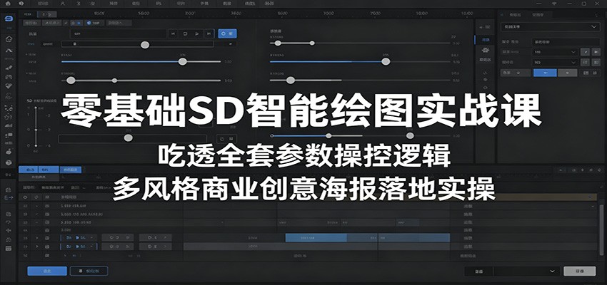 零基础SD智能绘图实战课:吃透全套参数操控逻辑,多风格商业创意海报落地实操-墨痕微课